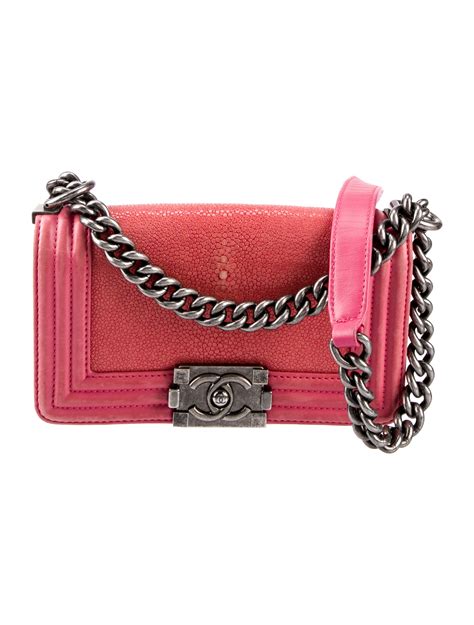 pink leather chanel galuchat boy bag|chanel handbags for boys.